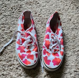 Vans. Cute pink and red hearts. Great used condition. 7.5 women's.